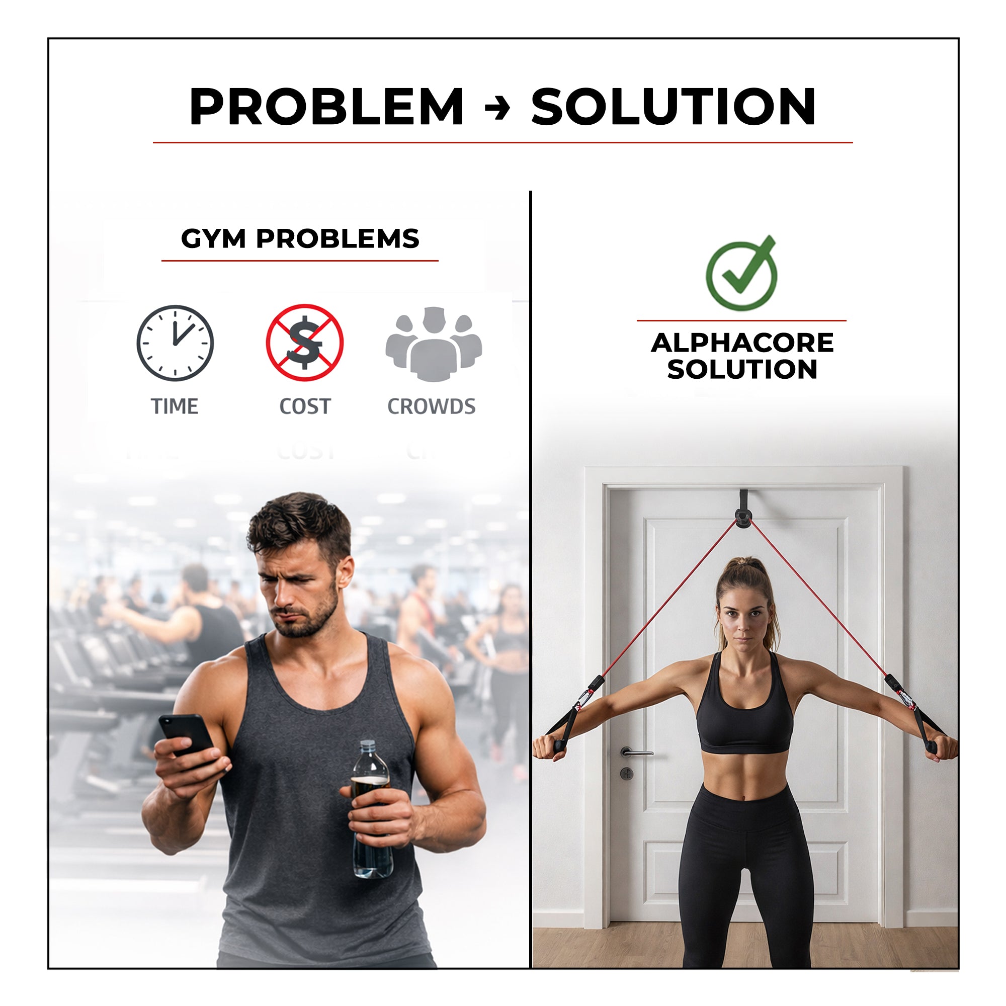 Resistance Band Set for Home Workout & Strength Training - Premium Natural Latex Tubes for Men & Women